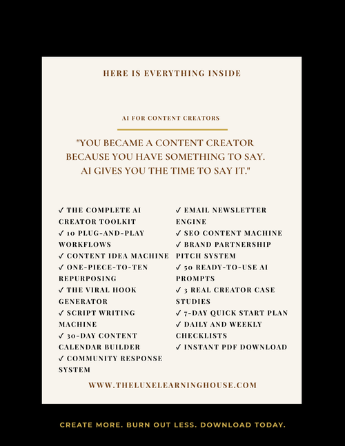AI for Content Creators - The Complete Playbook for Using AI to Create Faster, Grow Bigger and Build a Content Empire