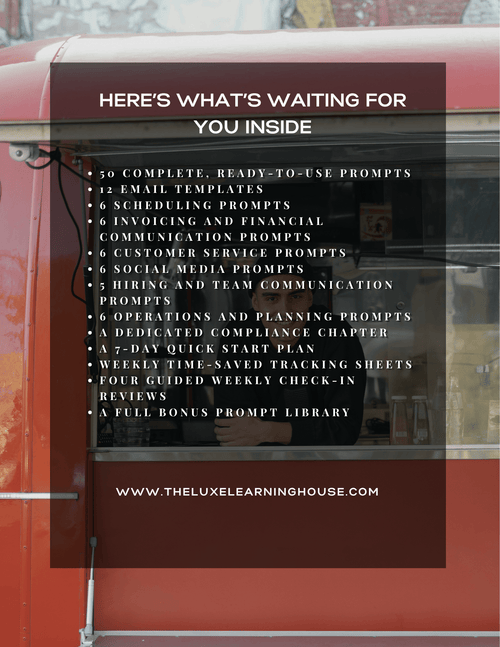 The AI Efficiency Playbook: 50 Prompts to Automate Small Business Admin - The Luxe Learning House