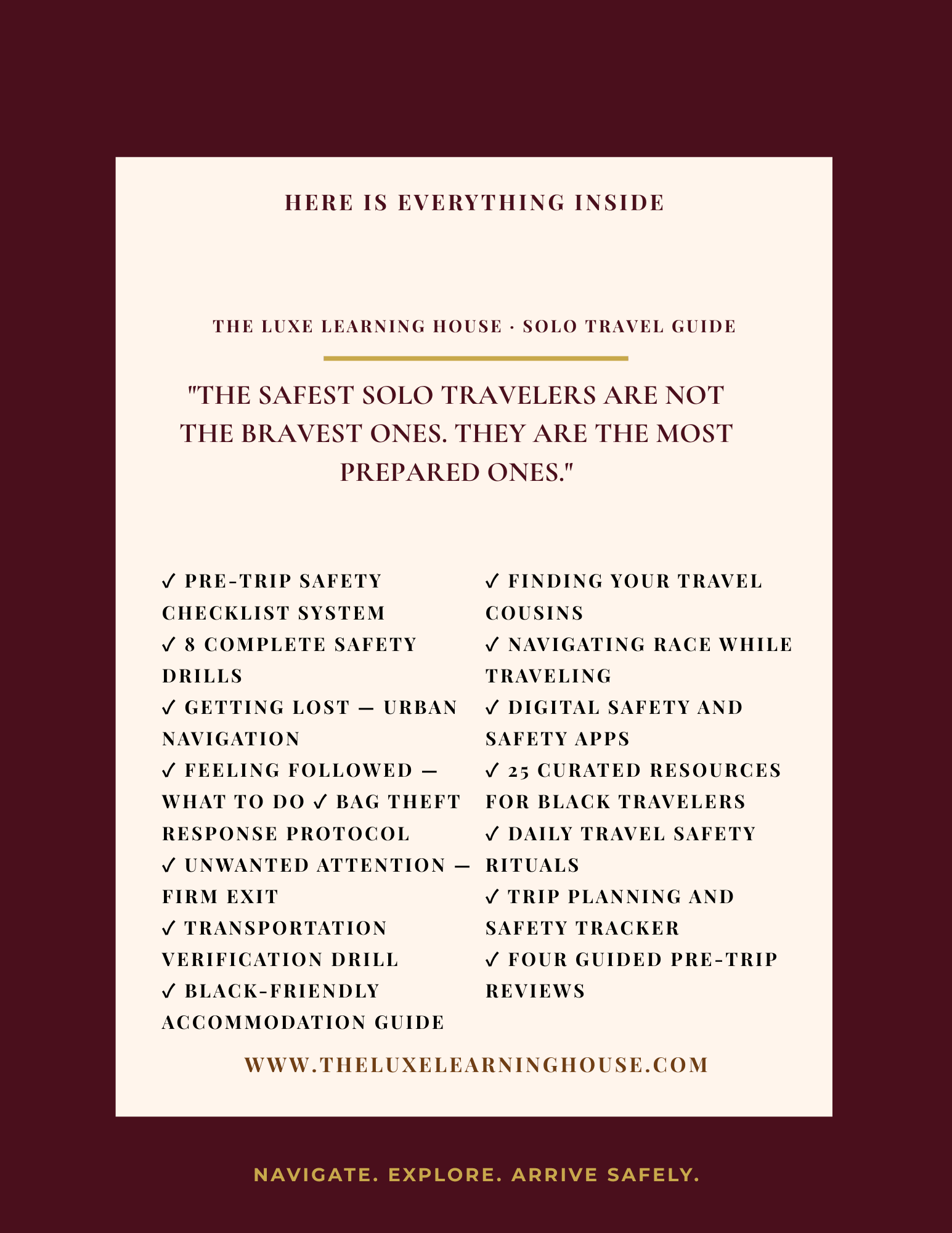 The Solo Sister’s Safety Manual: Navigating Solo Travel with Confidence - The Luxe Learning House